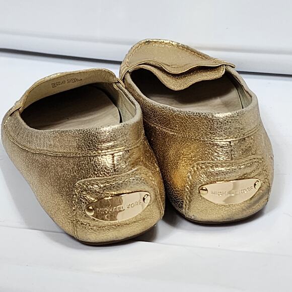 Michael Kors Size 9 Gold Shimmer Loafer Slippers - Picture 8 of 8